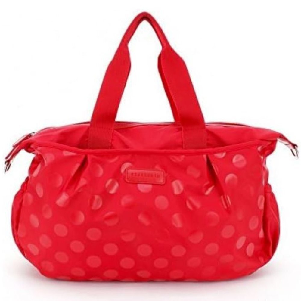 Stella Kim Olivia diaper bag red polka dot dots crossbody shoulder